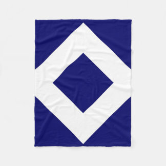 Deep Blue Diamond, Bold White Border Fleece Blanket