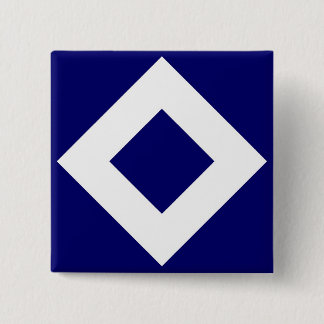Deep Blue Diamond, Bold White Border Pinback Button