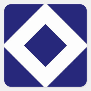 Deep Blue Diamond, Bold White Border Square Sticker