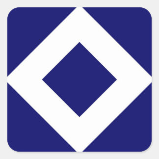 Deep Blue Diamond, Bold White Border Square Sticker