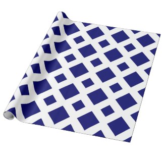 Deep Blue Diamond, Bold White Border Wrapping Paper