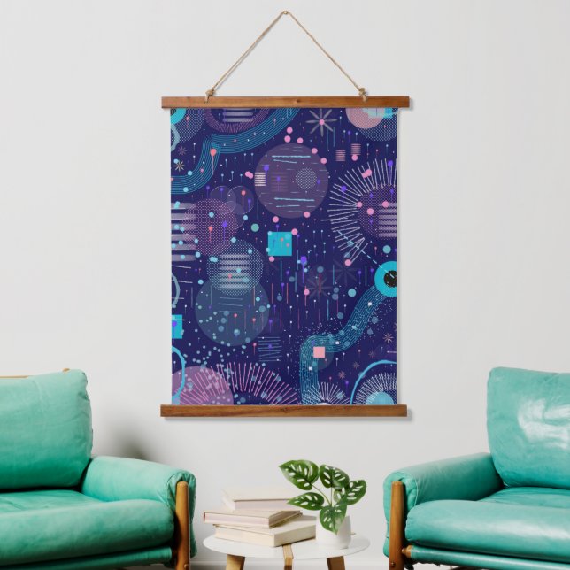 Deep Blue Dreams Abstract Art Hanging Tapestry (Living Room)