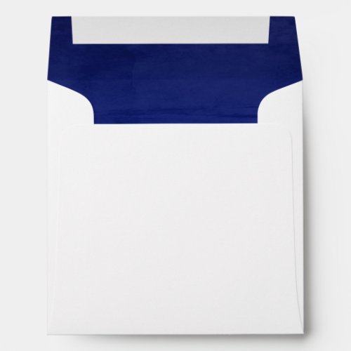 Deep Blue Faux Velvet Textured Look Lining Square Envelope