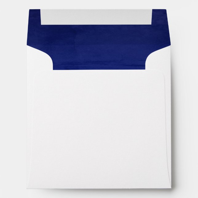 Deep Blue Faux Velvet Textured Look Lining Square Envelope (Back (Bottom))