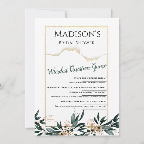 Deep Blue Floral Elegant Fall Wedding Invitation