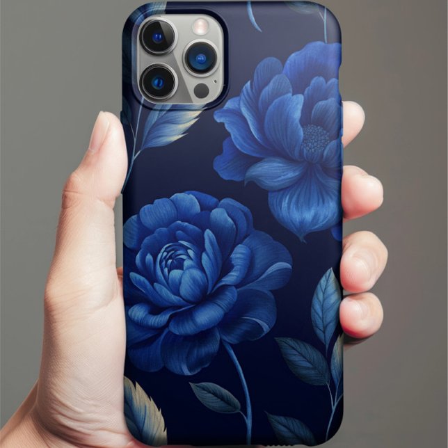 Deep Blue Flower Sea Personalized Phone Case (Deep Blue Flower Sea Personalized iPhone Case)