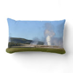 Deep Blue Geyser and Bison at Yellowstone Lumbar Pillow