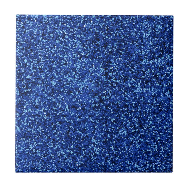 Deep Blue Glitter Ceramic Tile (Front)