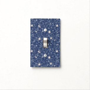 Deep Blue Glitter  Light Switch Cover