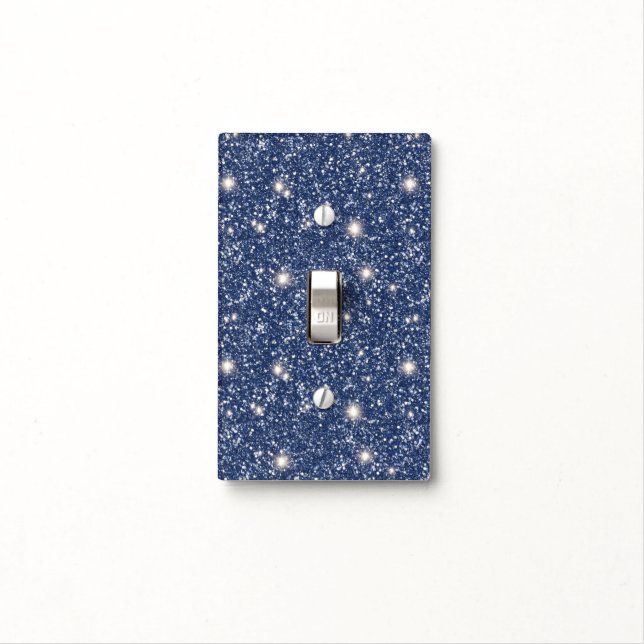 Deep Blue Glitter  Light Switch Cover (In Situ)