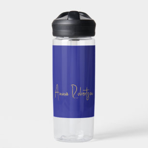 Deep Blue Gold Colors Professional Calligraphy Water Bottle