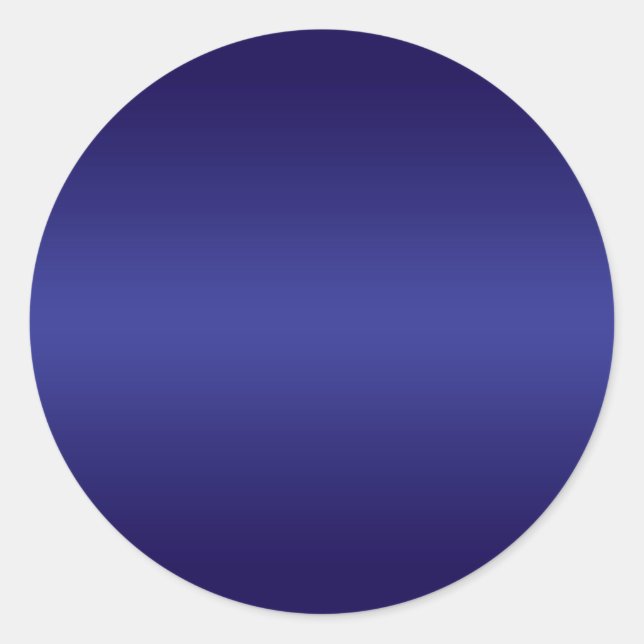 Deep Blue Gradient Blank Classic Round Sticker (Front)