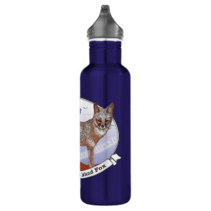 Deep Blue Island Fox Logo Steel Water Bottle 24 oz