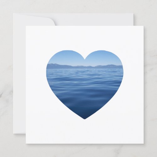Deep Blue Lake Tahoe Heart Photo Save the Date