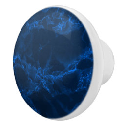 Deep Blue Marble Ceramic Knob