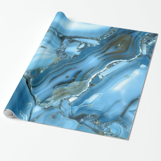 Deep Blue Marble Wrapping Paper | Zazzle.com