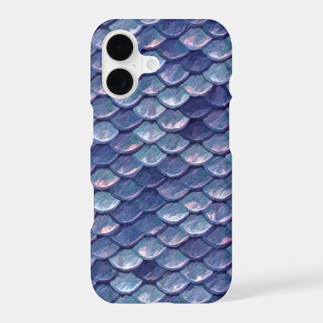 Deep Blue Mermaid Scale Pattern Case-Mate iPhone Case (Back)
