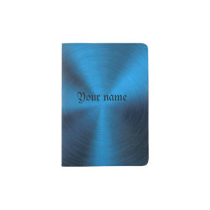 Deep blue,metallic,pattern,trendy,modern,techstyle passport holder