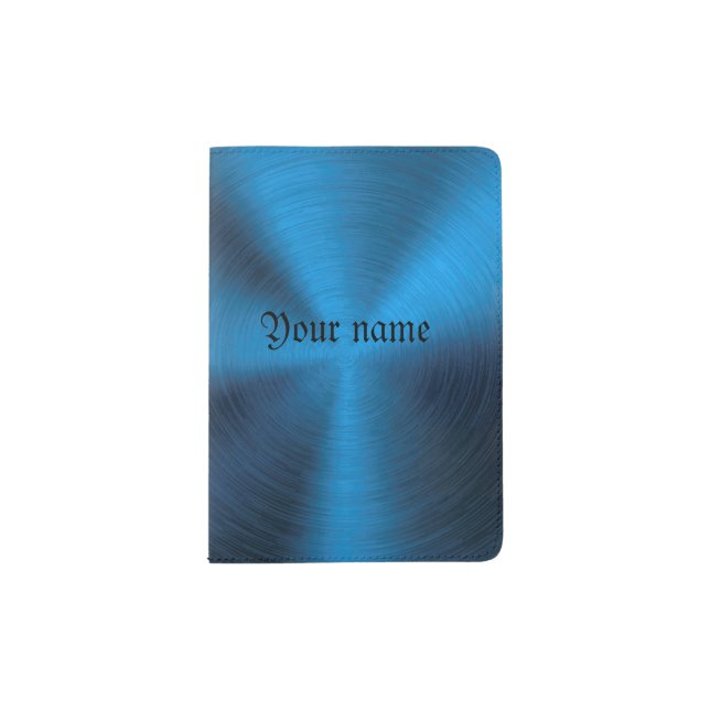 Deep blue,metallic,pattern,trendy,modern,techstyle passport holder (Front)