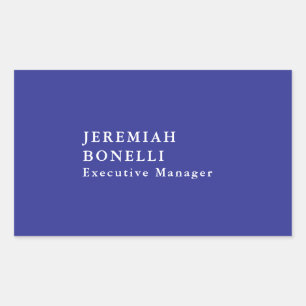 Deep blue minimalist modern plain rectangular sticker