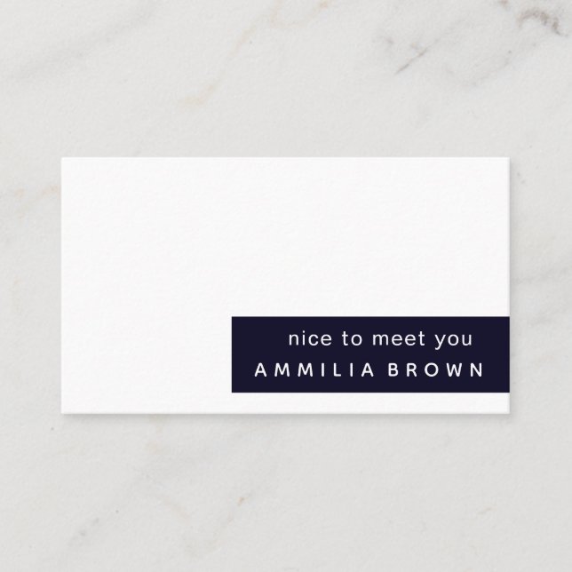 Deep Blue | Modern Minimal Color Block Design Business Card (Front)