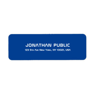 Deep Blue Modern Simple Custom Template Return Label