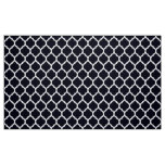 Deep Blue Moroccan lattice Quatrefoil Pattern Fabric