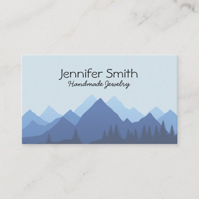 Deep Blue Mountain Forest  Business Card (Front)