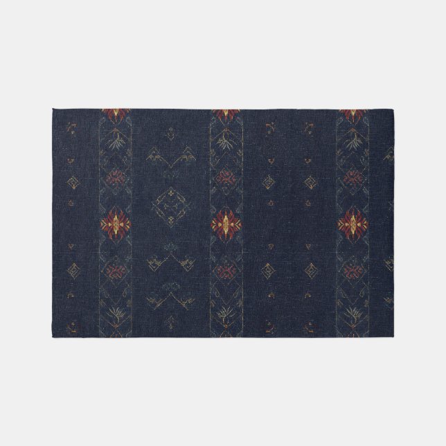 Deep blue navy oriental vintage Rug (Front)