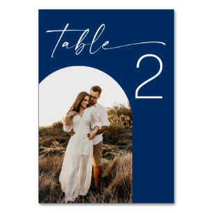Deep Blue Navy Yacht Club Wedding Arch Photo Table Number