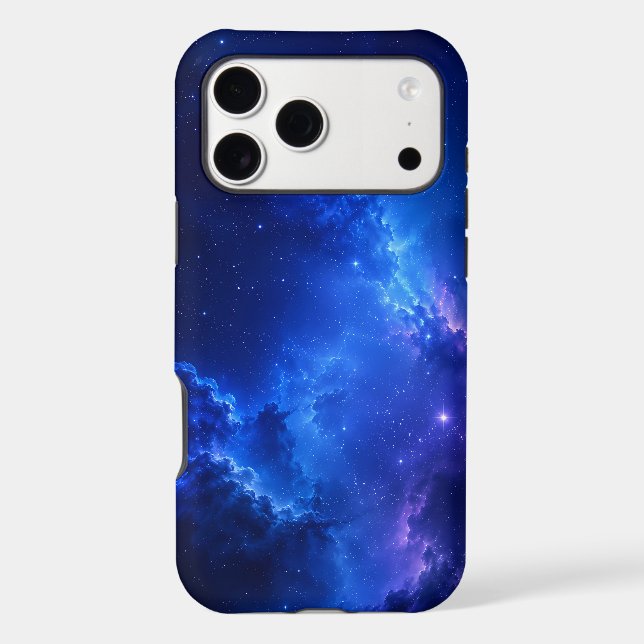 Deep Blue Nebula Galaxy iPhone Case (Back)
