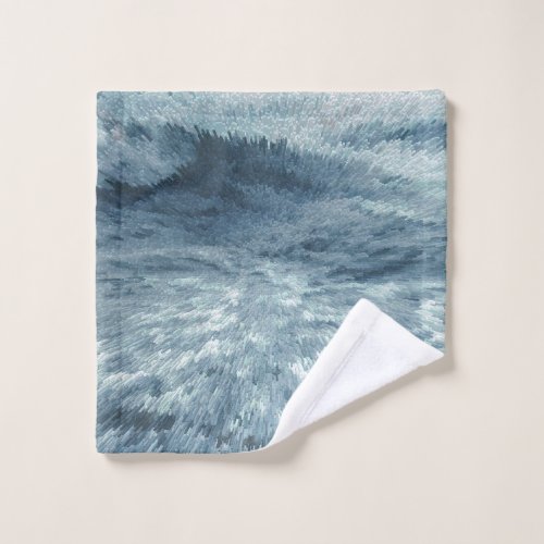 Deep blue northern beach with crashing waves bath towel set