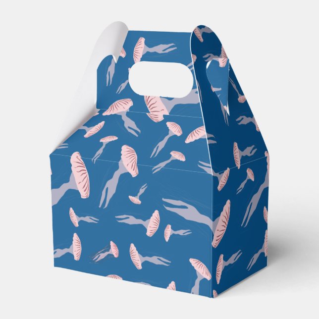 Deep Blue Ocean Jellyfish Pattern Favor Boxes (Front Side)