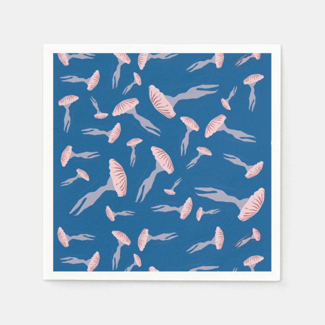 Deep Blue Ocean Jellyfish Pattern  Napkins (Front)