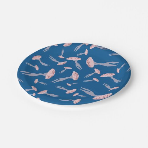 Deep Blue Ocean Jellyfish Pattern Paper Plates