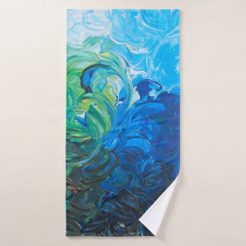 Deep blue ocean sea abstract patter bath towel