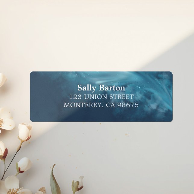 Deep Blue Ocean Wave Wedding Label (Creator Uploaded)