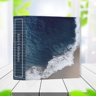 Deep Blue Ocean Waves 3 Ring Binder