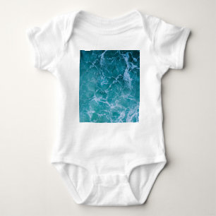 Deep Blue Ocean Waves Baby Bodysuit
