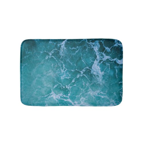 Deep Blue Ocean Waves Bath Mat