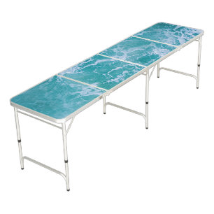 Deep Blue Ocean Waves Beer Pong Table