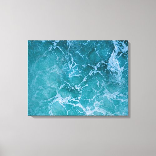 Deep Blue Ocean Waves Canvas Print