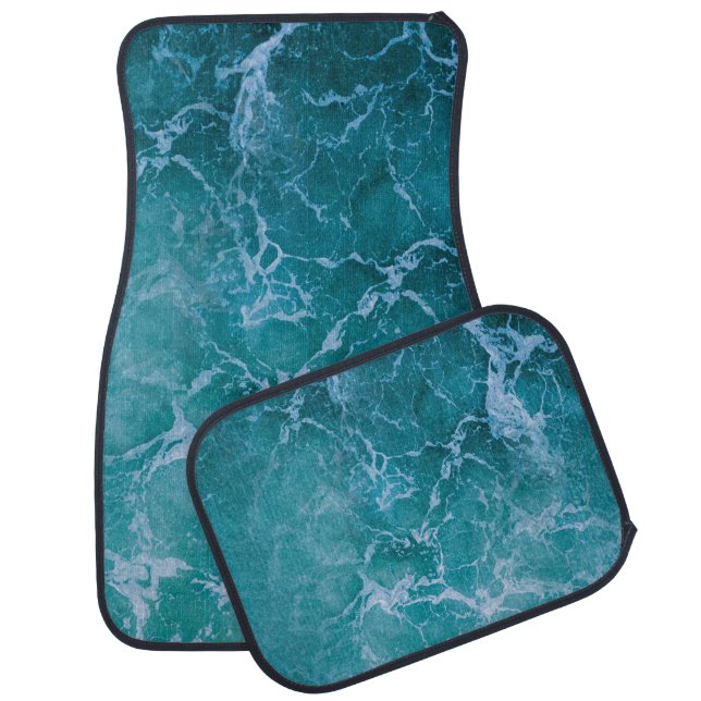 Deep Blue Ocean Waves Car Floor Mat (Set)