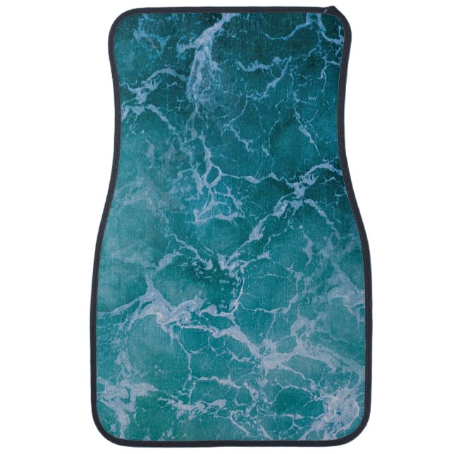 Deep Blue Ocean Waves Car Floor Mat (Front)