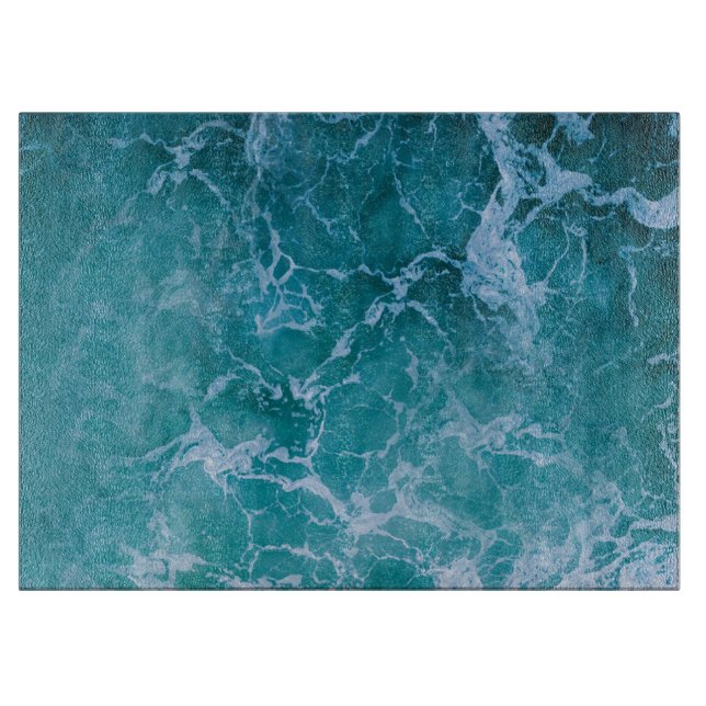 Deep Blue Ocean Waves Cutting Board (Front)