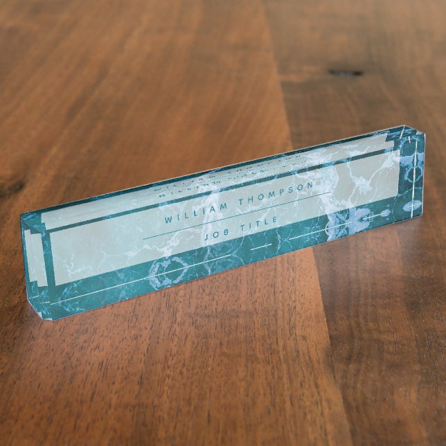 Deep Blue Ocean Waves  Desk Name Plate (Side)