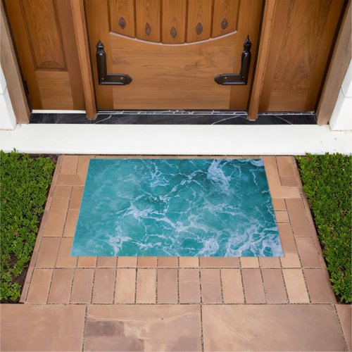 Deep Blue Ocean Waves Doormat