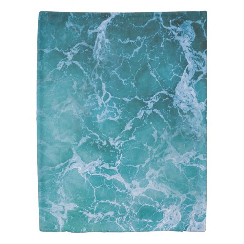 Deep Blue Ocean Waves Duvet Cover