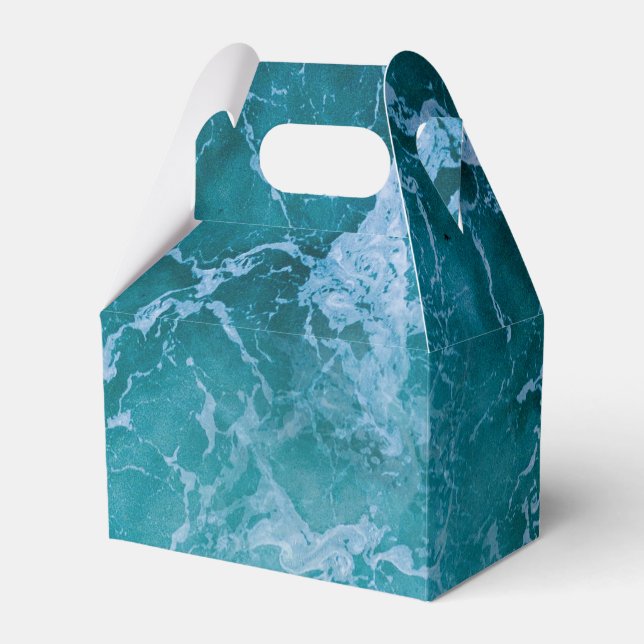 Deep Blue Ocean Waves Favor Boxes (Front Side)