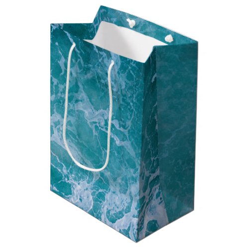 Deep Blue Ocean Waves  Medium Gift Bag